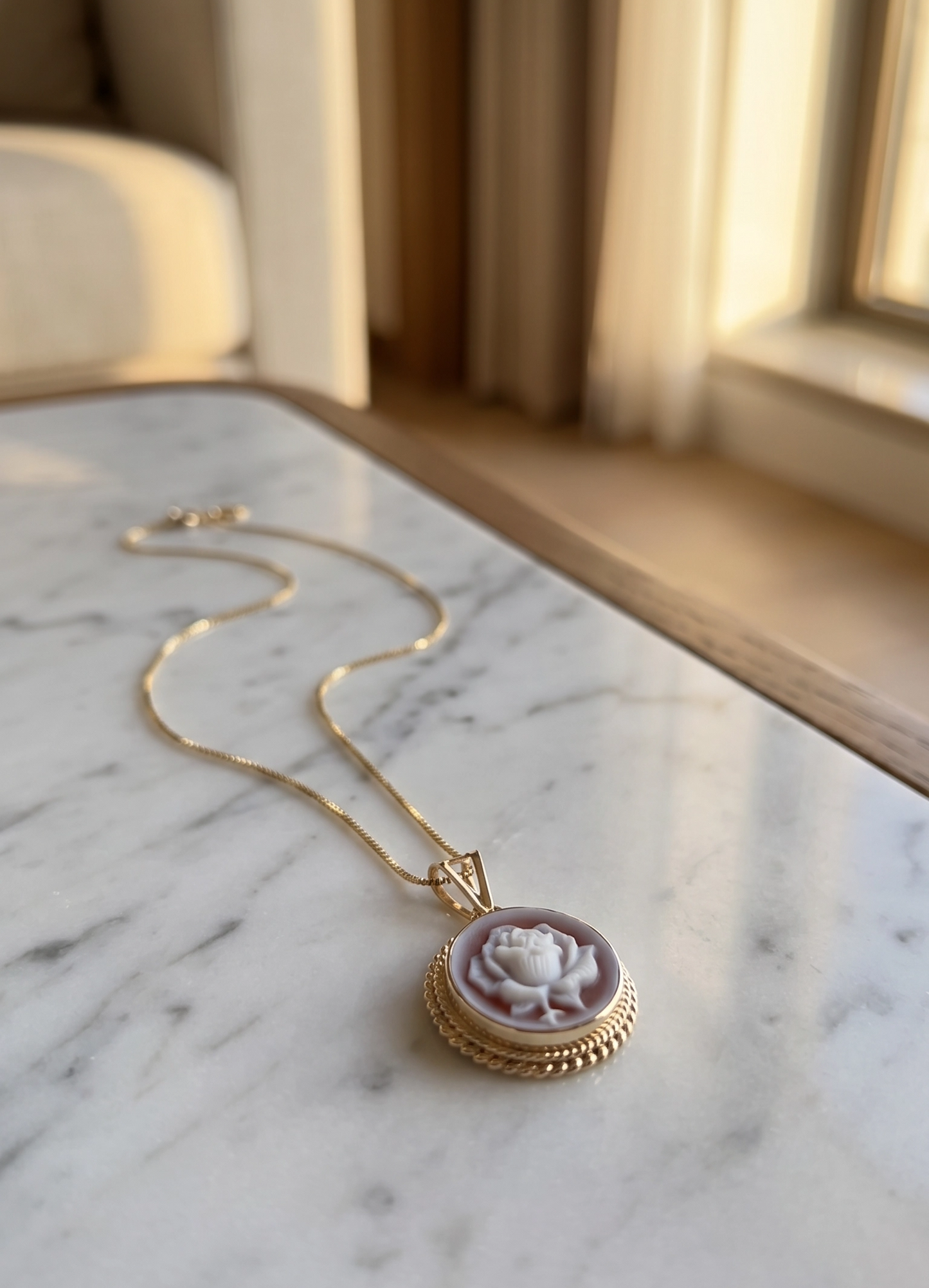 handmade red agate cameo necklace with a gold frame 18k gold and 14k gold handmade in italy