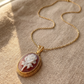 Rose cameo necklace - red agate