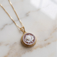 Rose cameo necklace - round
