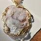 Genuine cameo necklace, Freshwater pearls, sea shell handmade cameo necklace, silver sterling 925, custom gift for her, wedding anniversary