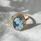 Blue cameo adjustable ring, 18k gold ring silver sterling 925, gift for her, made in Italy, bridal jewelry, gold cameo ring, mother gift
