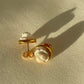 Cameo rose earrings earrings, gold stud earrings, anniversary, wedding gift, made in Italy, rose jewellery, minimalist golden earrings, mom
