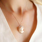 CLASSIC CAMEO NECKLACE -SILVER- LONG HAIR & FLOWERS