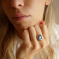 Blue cameo ring, 18K gold plated, silver sterling 925, made in Italy, waterproof ring, victorian style, gold cameo ring, vintage cameo ring