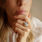 Blue cameo ring, 18K gold plated, silver sterling 925, made in Italy, waterproof ring, victorian style, gold cameo ring, vintage cameo ring