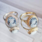 Blue cameo ring, 18K gold plated, silver sterling 925, made in Italy, waterproof ring, victorian style, gold cameo ring, vintage cameo ring