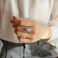 Blue cameo ring, 18K gold plated, silver sterling 925, made in Italy, waterproof ring, victorian style, gold cameo ring, vintage cameo ring