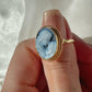 Blue cameo adjustable ring, 18kt gold ring, mother and child, gift for her, made in Italy, Jesus and Mary, baby Jesus ring, Virgin Mary, mom