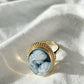 Blue cameo adjustable ring, 18kt gold ring, mother and child, gift for her, made in Italy, Jesus and Mary, baby Jesus ring, Virgin Mary, mom