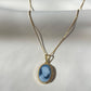 Blue cameo golden necklace, silver jewelry, made in Italy, personalised gift for her, agate genuine Italian cameo, cameo set, cameo necklace