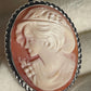 VINTAGE HAT CAMEO NECKLACE -SILVER-