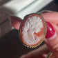 CLASSIC CAMEO NECKLACE -SILVER- LONG HAIR & FLOWERS