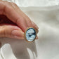 Blue cameo adjustable ring, 18kt gold ring, mother and child, gift for her, made in Italy, Jesus and Mary, baby Jesus ring, Virgin Mary, mom