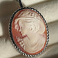 VINTAGE HAT CAMEO NECKLACE -SILVER-
