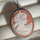 CLASSIC CAMEO NECKLACE -SILVER- LONG HAIR & FLOWERS