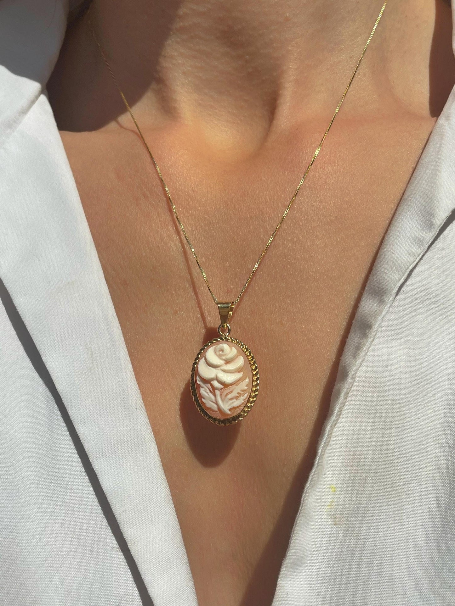 Cameo jewelry, gift for mother, mother's day gift, self gift, rose gold necklace, unique handmade gift for her, cameo necklace, flower, mom