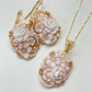 Floral Rose Cameo Necklace