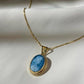 Cameo necklace, memorable gift, made in Italy, waterproof jewelry, unique handmade jewelry, blue cameo, 18k gold necklace, gift for her, mom