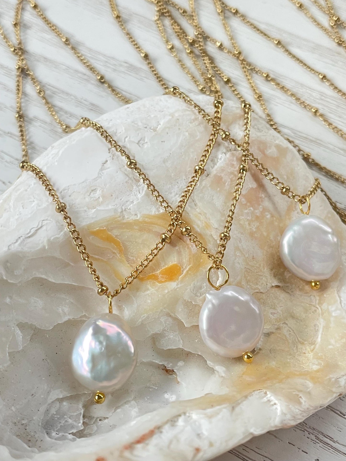 MAMMA necklace, pearl necklace, 18k gold necklace, waterproof golden necklace, made in Italy, mom gift, gift for mother, mum, custom jewelry