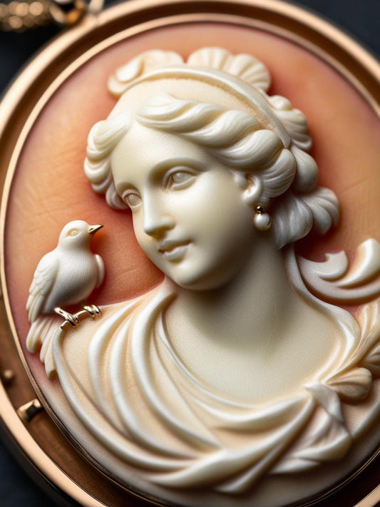 Lady and Bird Cameo Necklace