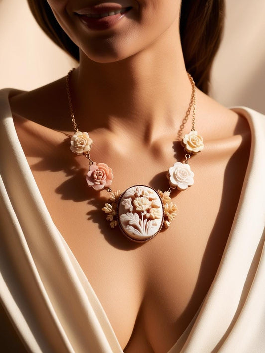 Floral Cameo necklace
