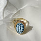 Blue cameo ring, 18K gold, The Three Graces, adjustable ring, silver sterling 925, gift for her, made in Italy, Charites, free shipping, mom