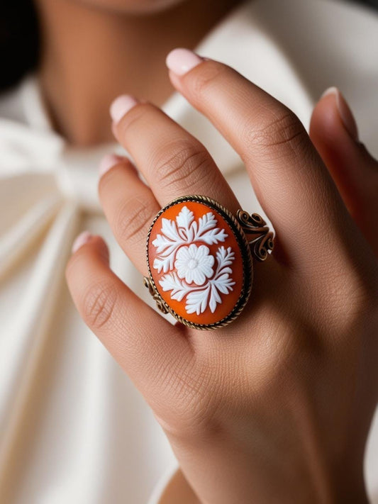 Floral Cameo Ring