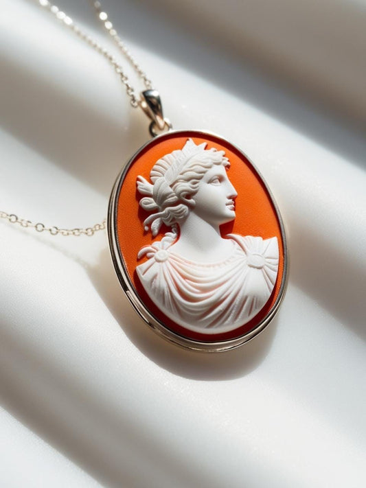 Roman goddess cameo necklace