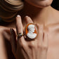 Roman Emperor Cameo Ring, inspirational, made in Italy, handmade ring, Marcus Aurelius, unique handmade gift for daughter, 18K gold ring