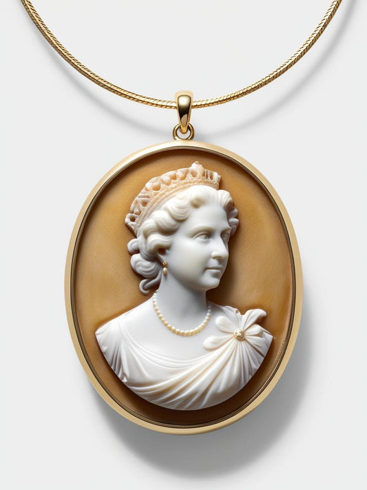 Queen Elizabeth cameo necklace