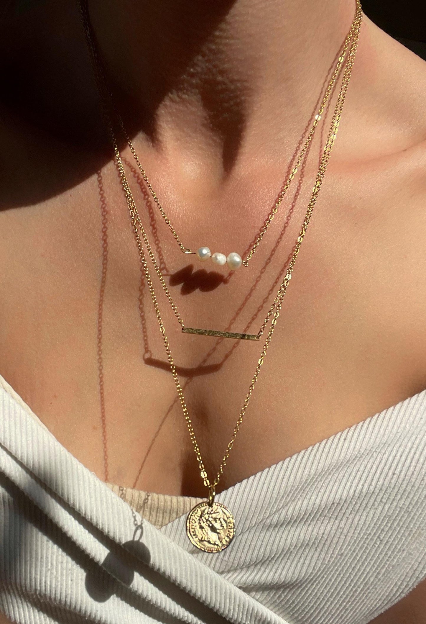 Dainty layered necklace set