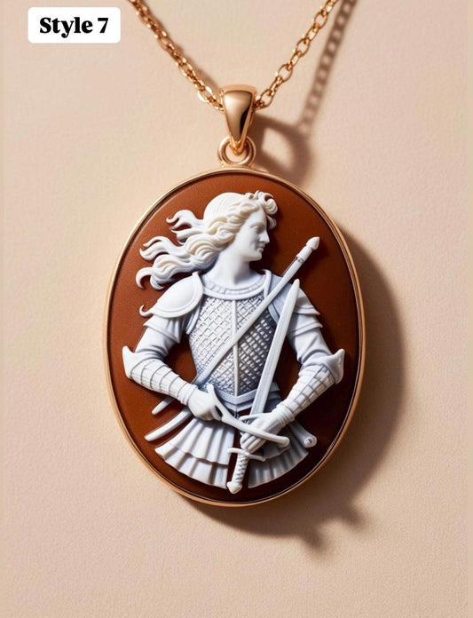 Joan of Arc cameo necklace