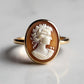 Princess Diana Cameo Ring, Victorian, handmade ring, royal family, unique handmade gift for mother, 18K gold adjustable, made in Italy, mom