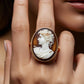 Princess Diana Cameo Ring, Victorian, handmade ring, royal family, unique handmade gift for mother, 18K gold adjustable, made in Italy, mom