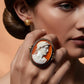 Roman Emperor Cameo Ring, inspirational, made in Italy, handmade ring, Marcus Aurelius, unique handmade gift for daughter, 18K gold ring