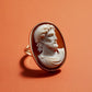 Roman Emperor Cameo Ring, inspirational, made in Italy, handmade ring, Marcus Aurelius, unique handmade gift for daughter, 18K gold ring