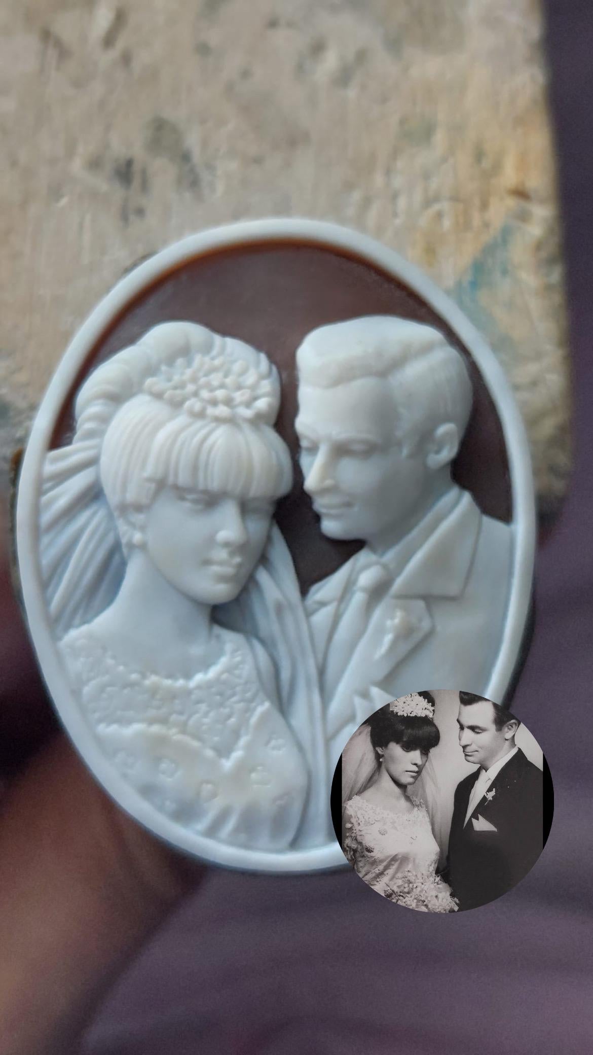 Personalised cameo, bride and groom, portrait cameo, bride gift, anniversary, cameo necklace, custom necklace, personalised handmade gift