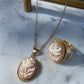 Rose Cameo set, 18K gold plated silver sterling necklace, cameo ring, made in Italy, bridal jewellery, unique wedding gift, made in Italy