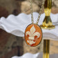Fleur de Lis cameo necklace