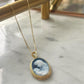Mother & Child blue cameo necklace