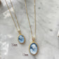 Mother & Child blue cameo necklace