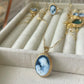 Mother & Child blue cameo necklace, 18k gold, silver sterling, made in Italy, gift for her, Virgin Mary, cameo necklace, jesus necklace, mom