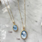 Mother & Child blue cameo necklace, 18k gold, silver sterling, made in Italy, gift for her, Virgin Mary, cameo necklace, jesus necklace, mom