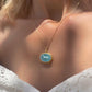 Horse cameo necklace -TURQUOISE-