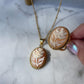 Rose Cameo set, 18K gold plated silver sterling necklace, cameo ring, made in Italy, bridal jewellery, unique wedding gift, made in Italy