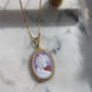 LADY & VINTAGE HAT CAMEO NECKLACE -RED-