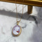 LADY & VINTAGE HAT CAMEO NECKLACE -RED-