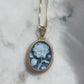 Red cameo rose necklace