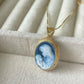 Mother & Child blue cameo necklace