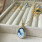 Mother & Child blue cameo necklace